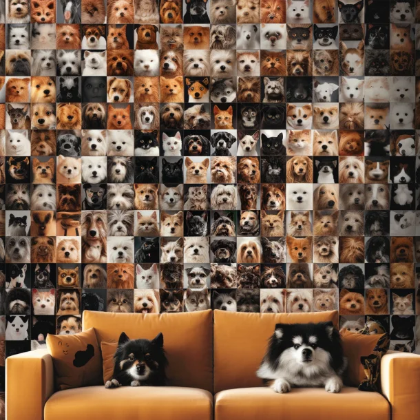 Dog Photos Background Decoration Wallpaper Peel and Ptick for Pet Shop Bedroom Wall Decoration
