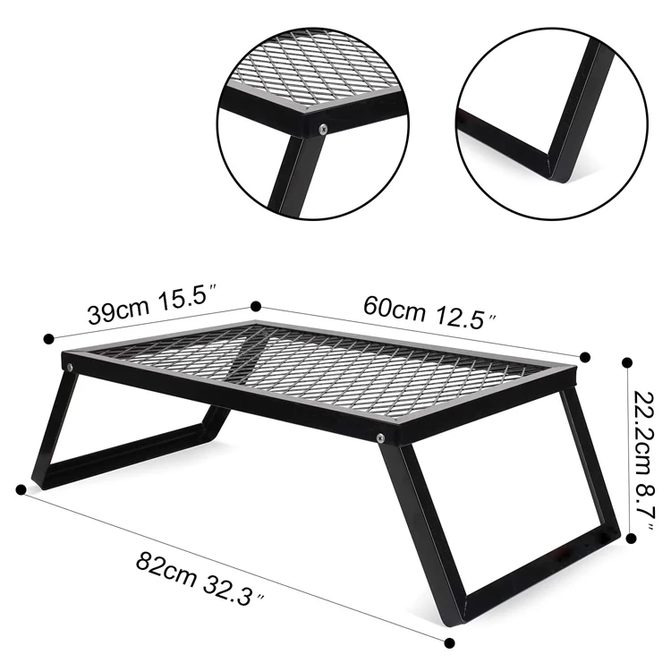 Factory wholesale OEM charcoal portable folding barbecue grill Heavy Duty Folding Campfire Grill