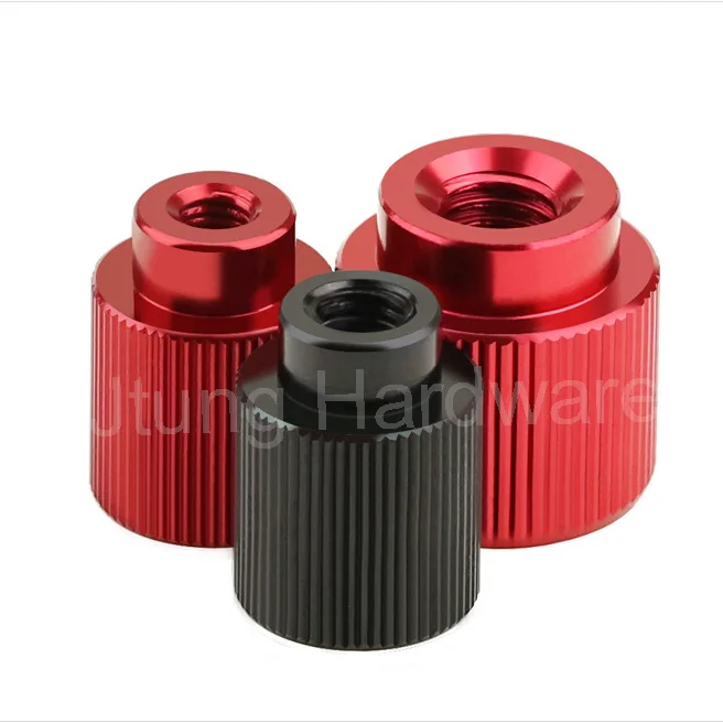 M3 M4 M5 M6 M8 M10 Red Black Anodized Aluminium Vertical Knurled Threaded Thumb Nut Screws