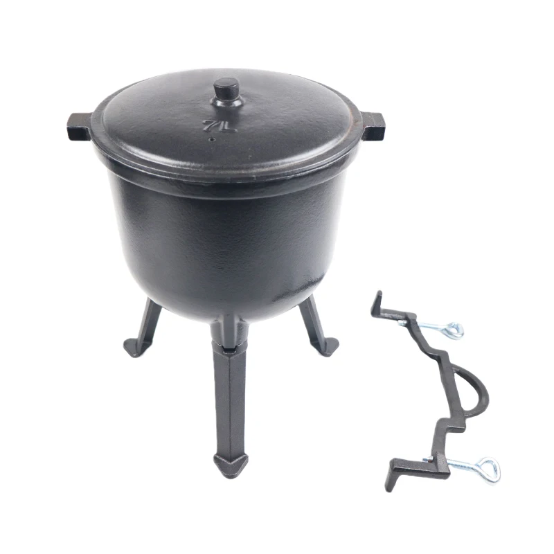 Outdoor cooking pot enamel coated pot cast iron cauldron