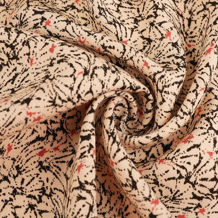 High Quality Comfortable 100% Rayon Brown Floral Printing Rayon rayon Challis Fabric Printed For Pajamas