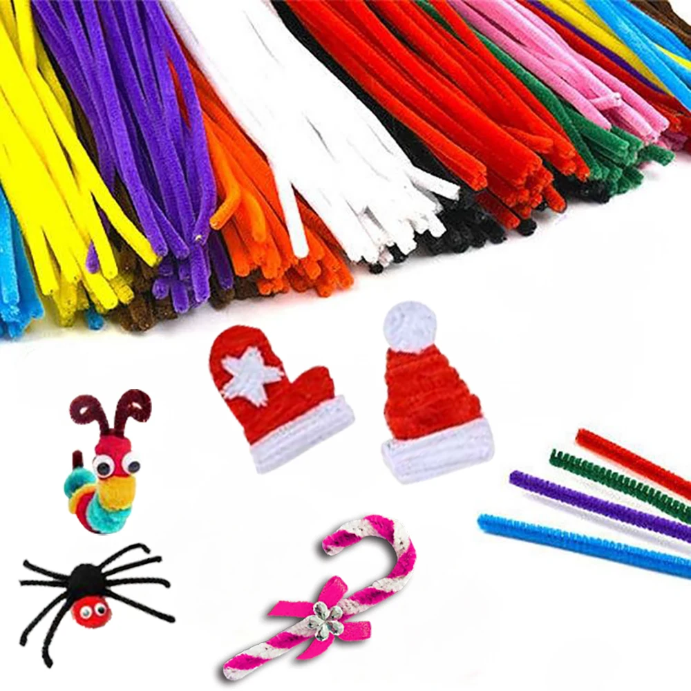 Colorful Soft Diy Art and Craft Supplies Pipe Cleaner Kids Christmas Handmade Creative Crafts Kits for Kids DIY