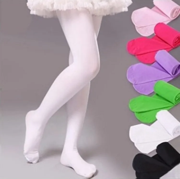 Multi Colors Compression Thin Kids Children Girl Tights White Skin Colors Stockings for girls dance tights
