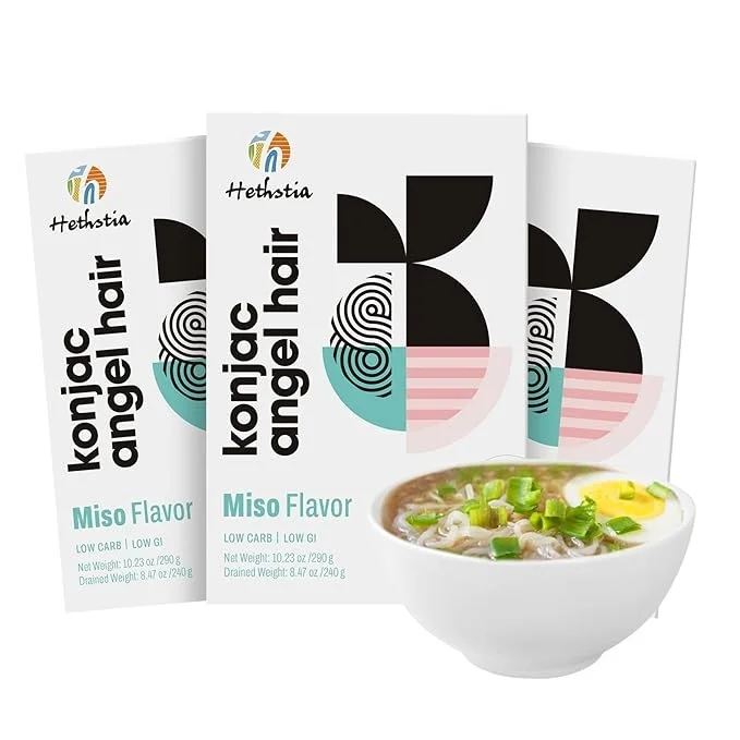 Instant Ramen Soup Miso Flavor Gluten Free Low Sodium Konnyaku Noodles Konjak Reis Trocken Shirataki Noodles