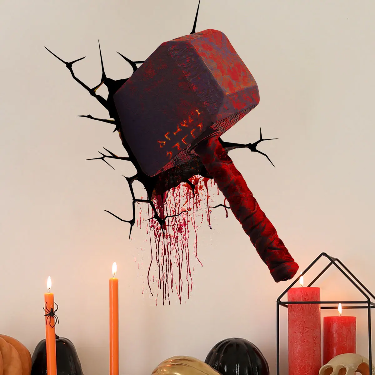 
Halloween gift 3D hammer Halloween decoration living room Halloween Wall Stickers 