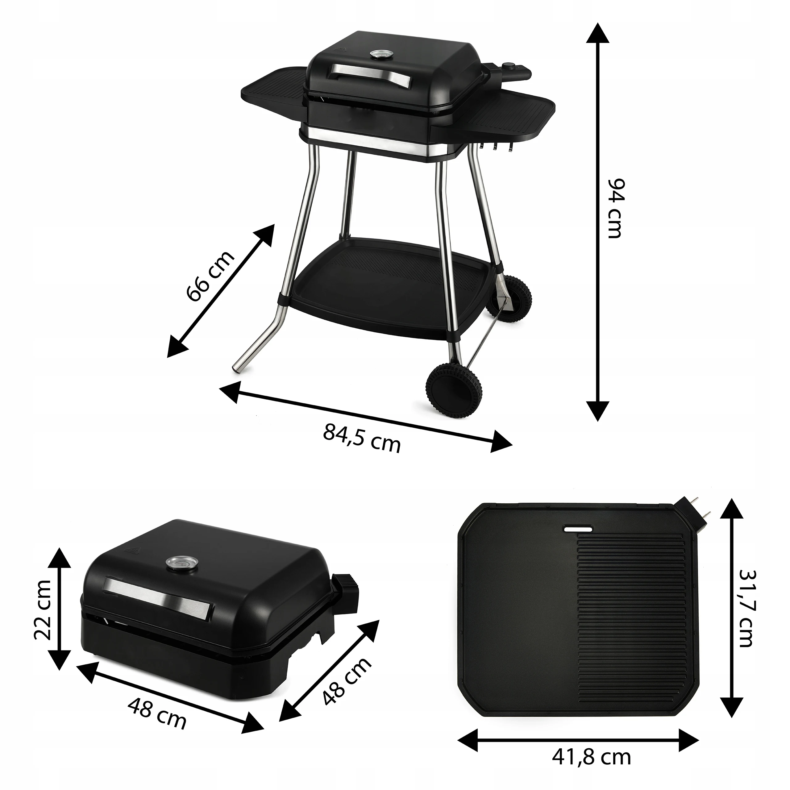 Indoor outdoor Smokeless Grill 3200W Electric BBQ Grill and Non-Stick Grill Plates with Temperature Control, Removable Drip Tray