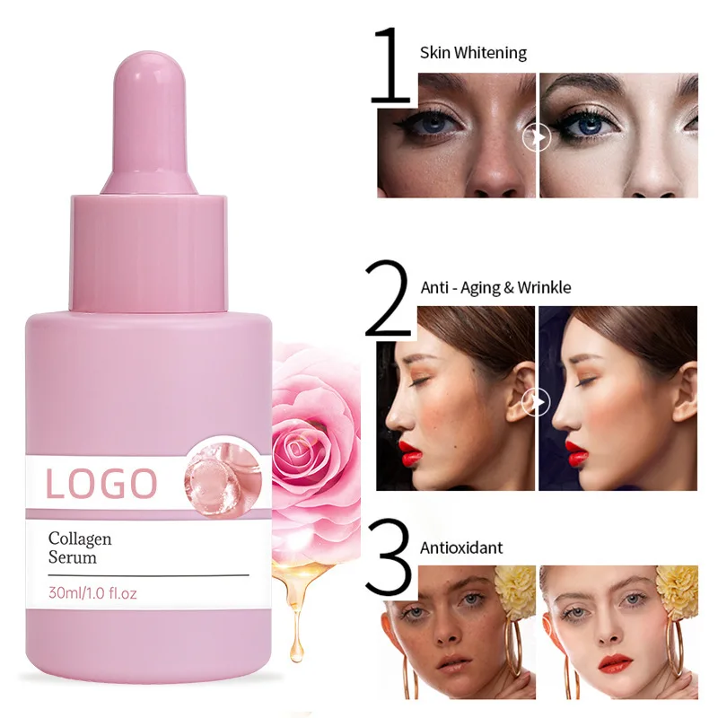 Private Label Skin Care Anti Aging Serum Whitening Vegan Collagen Hyaluronic Acid Niacinamide Retionol Peptide Bright Serum