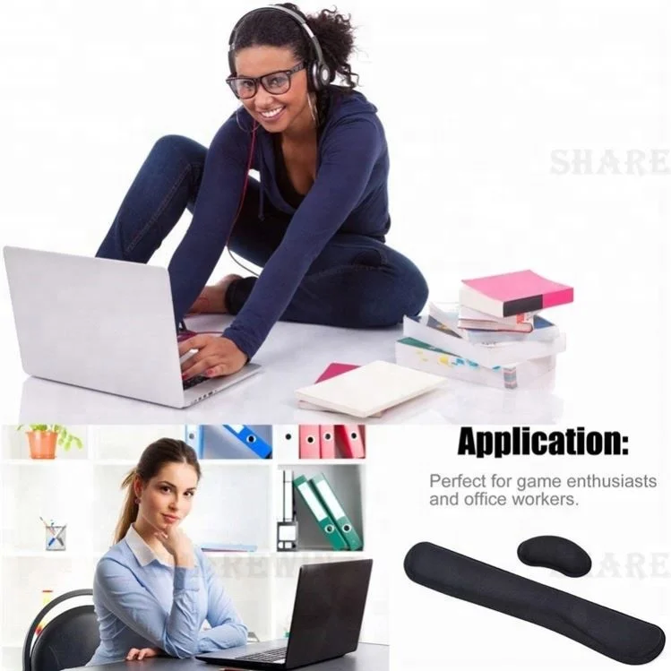 Memory Foam Keyboard Mouse Rest Set Office Gaming Laptop Keyboard Wrist Rest