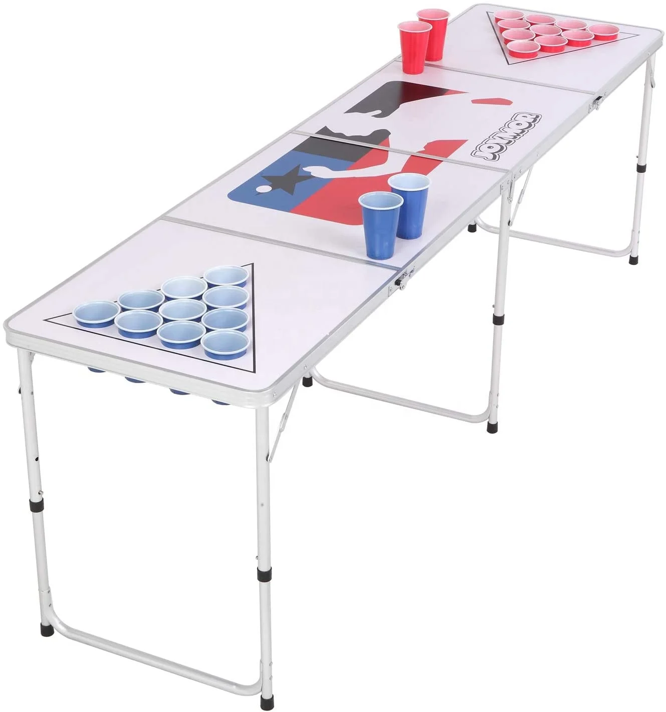 Foldable beerpong table 8 feet portable folding led beer pong table with cup holes (1600302253205)