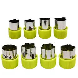 8Pcs Kids Food Cookie Cutter Shape Set for Fruit Vegetable Salad, Cartoon Animal/Flower/Star/Heart Shaped Cookie Stamps