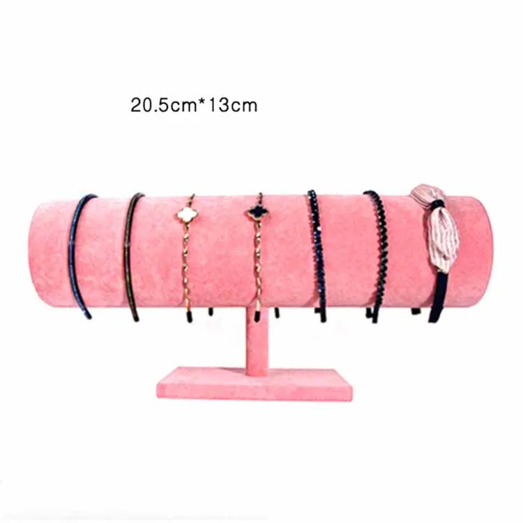 
Portable Velvet/PVC Bracelet Bangle Necklace Display Stand Holder Watch Jewelry Organizer T-Bar Rack 
