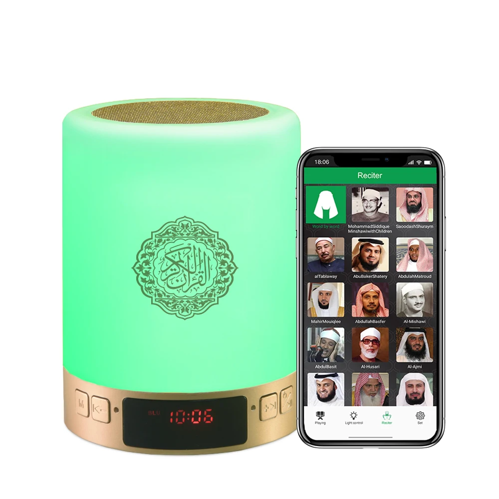 2022 hotselling islamic gifts azan clock quran speaker  blue tooth islamic with azan