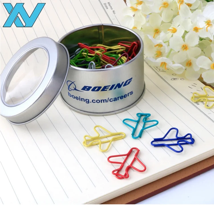 promotional gift custom airplane shape paper clip