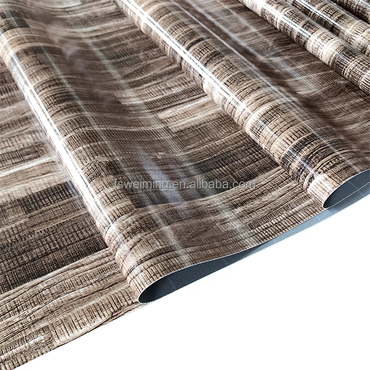 Wood Grain Design PVC Vinyl Flooring Roll With Grey Backing