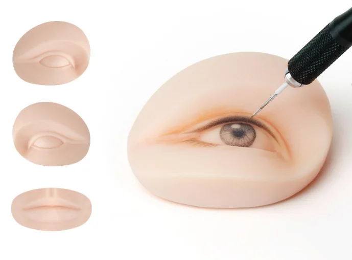 3Pcs Fake Lips Eyes Soft Silicone Lips for Makeup Practice Tattoo Practice Training Skin for Permanent Makeup Tattoo Practice