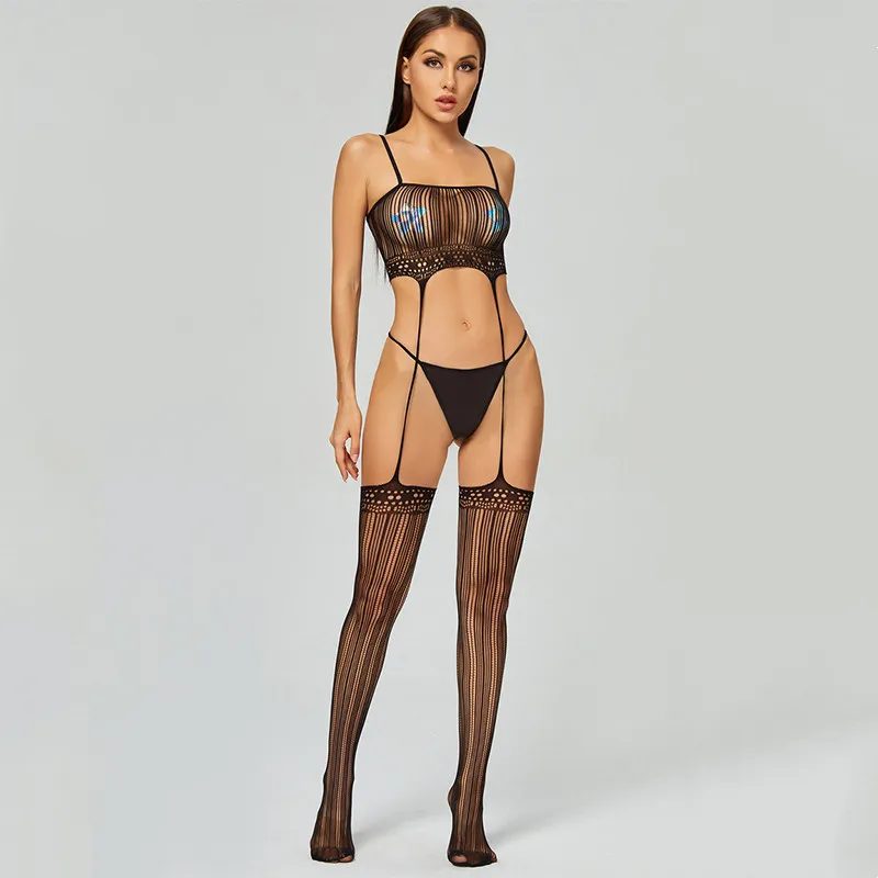 Lingerie Stockings Sexy Condole Belt Wrapped Chest Underwear Sexy Hot Transparent Crotchless Sexy Lingerie