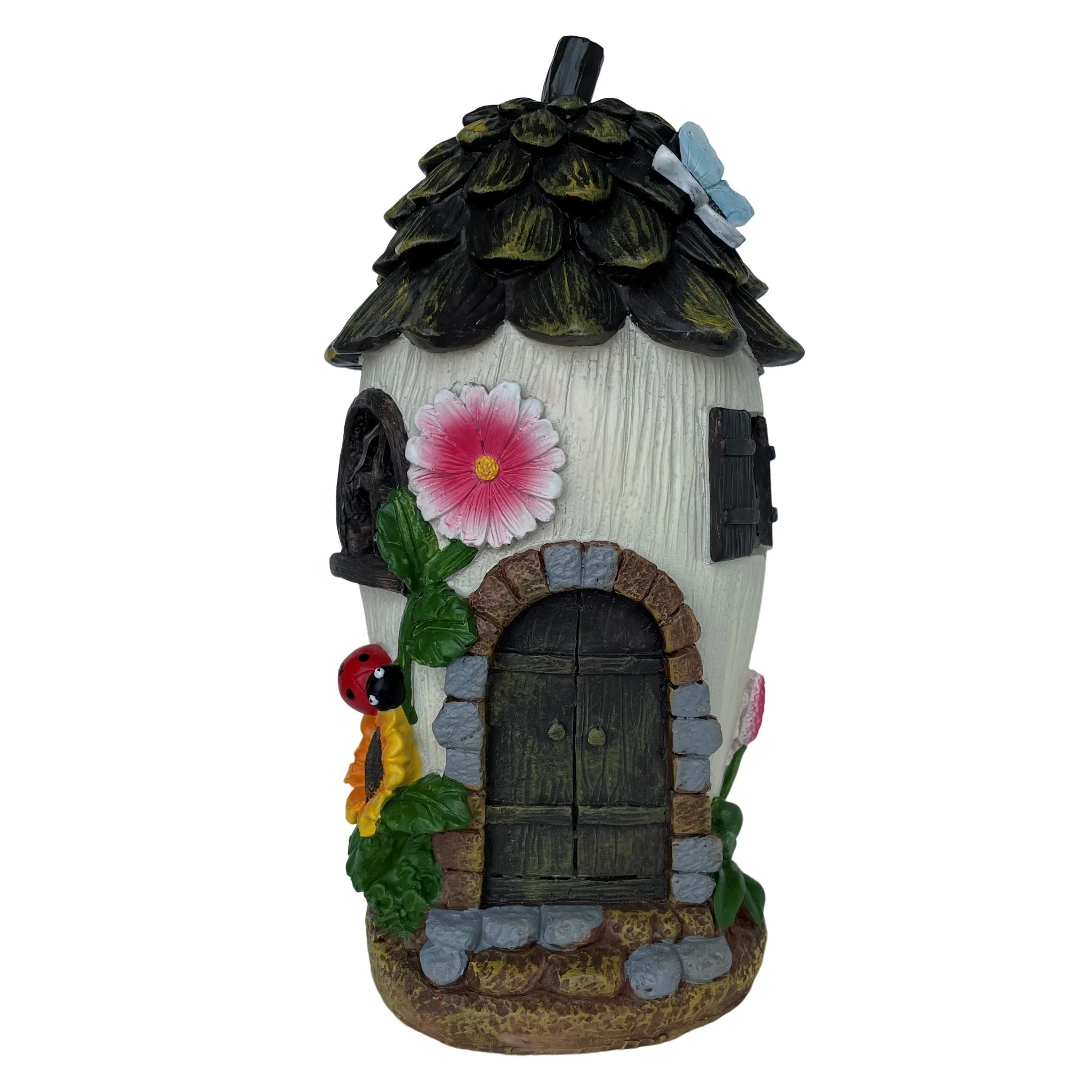 Miniature Acorn Fairy House for Miniature Garden, solar Fairy Garden