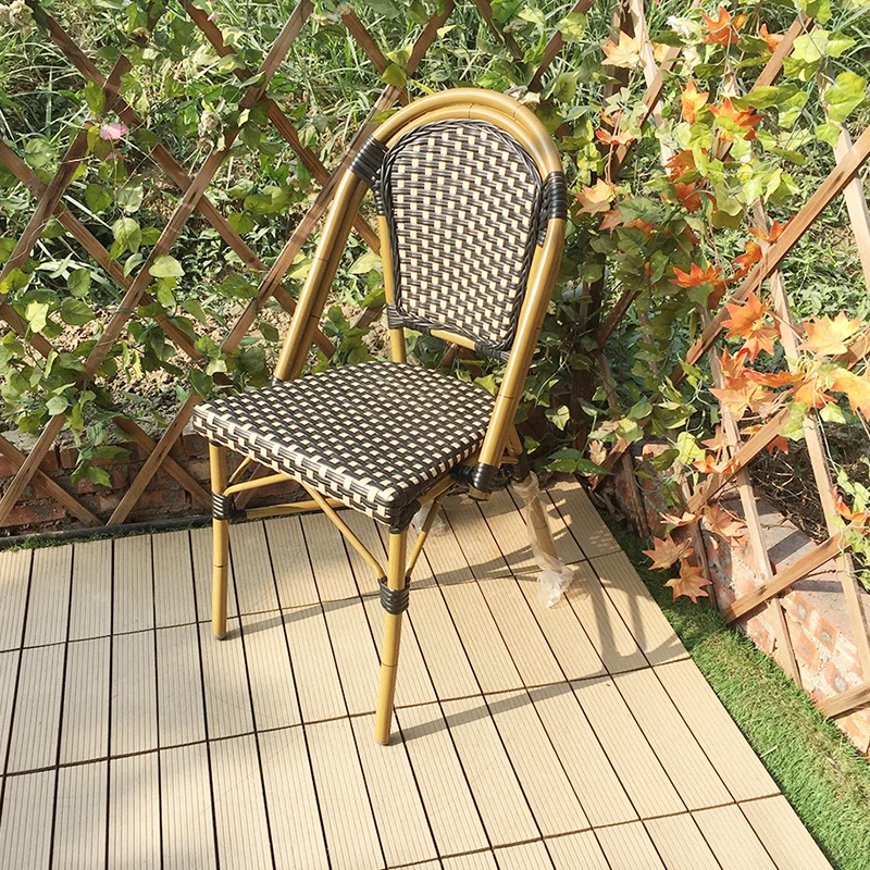 wholesale aluminum bamboo outdoor rattan french bistro chairs garden furniture dinning chairs