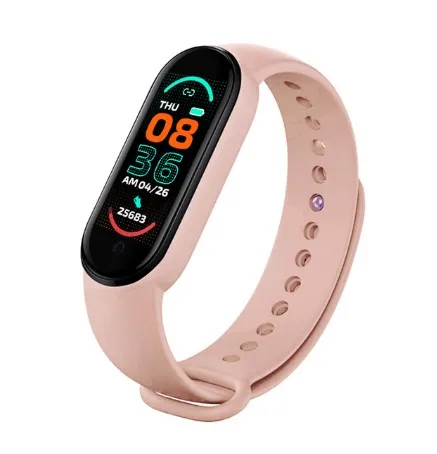 
2021 new arrivals fashionable App smart band fitness tracker heart rate monitor waterproof music sport smart watch M6 