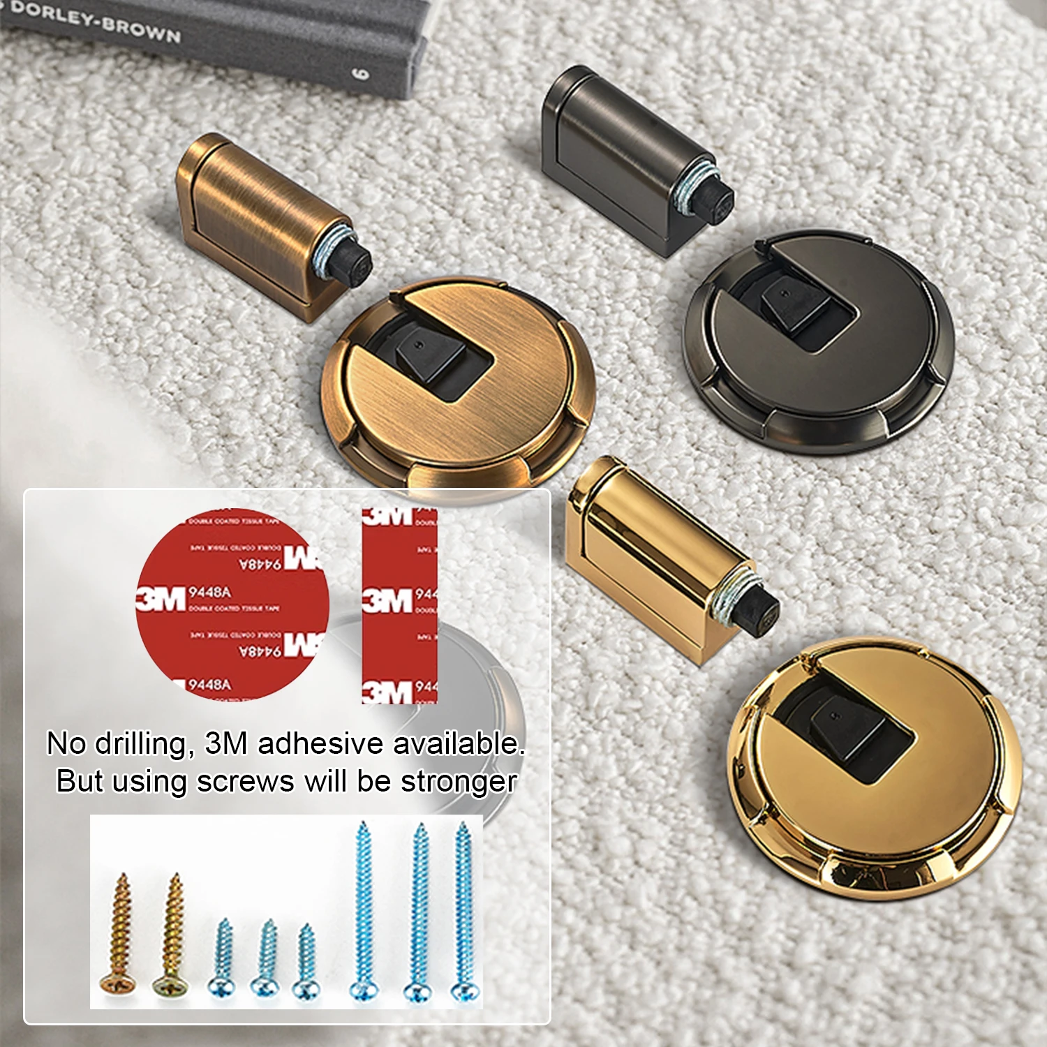 DOOROOM Modern sliding door stopper Deluxe zinc alloy ground suction concealed door stopper