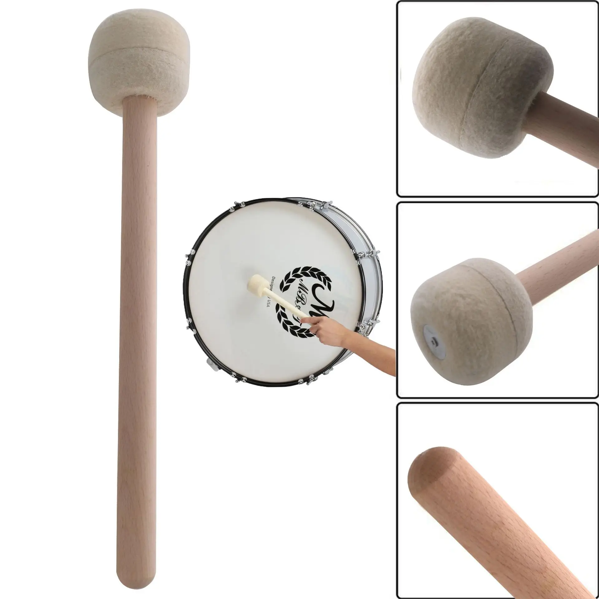 Stock Supply Soft Hammer Drumstick for Snare Drum Big Cymbals Percussion Instrument Accessories Fun House Drumstick