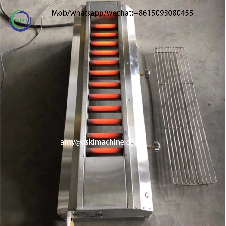 6 Burner Gas Cooker With Oven And Grill Chicken Kebab Making Machine