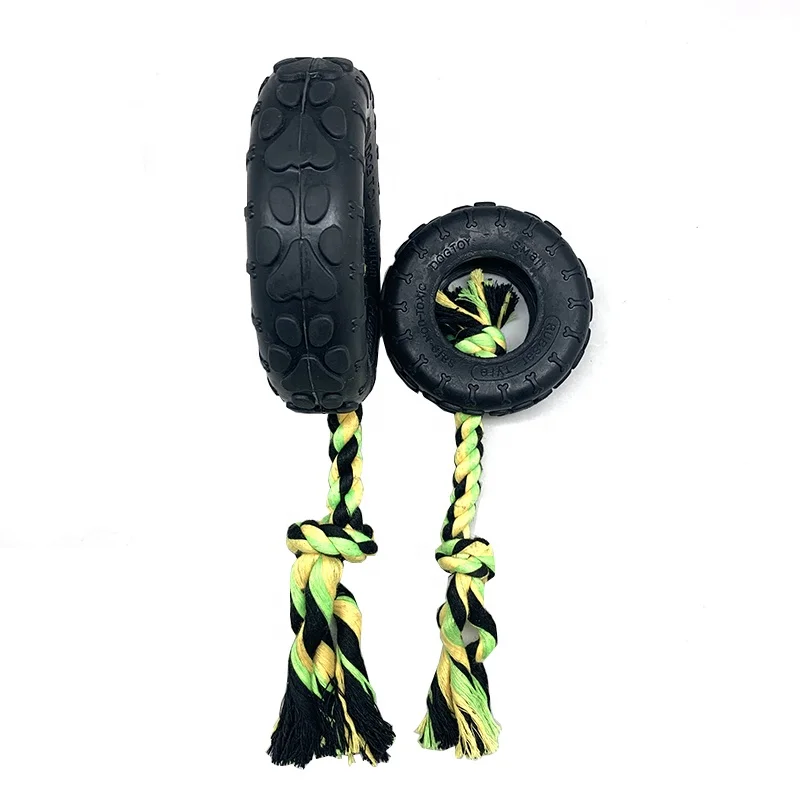 Wholesale Custom Durable Dog Toys Rubber Tire Rope Dog Chew Toys for Aggressive Chewers