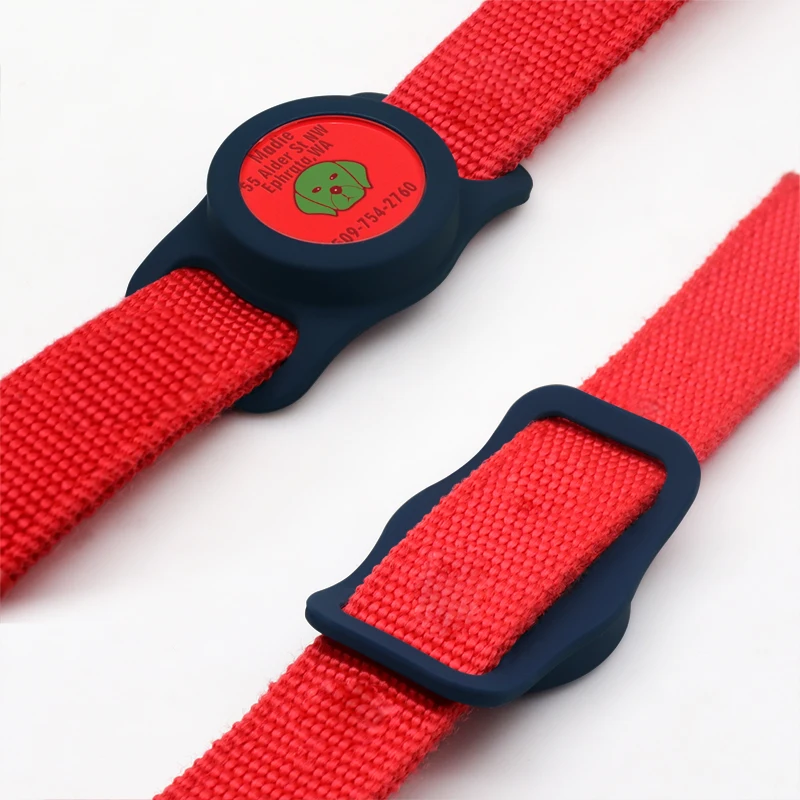 Qidian Custom Air tag Cover Waterproof Protective Case With Pet ID Tag Silicone Case For Airtag Holder Dog Collar