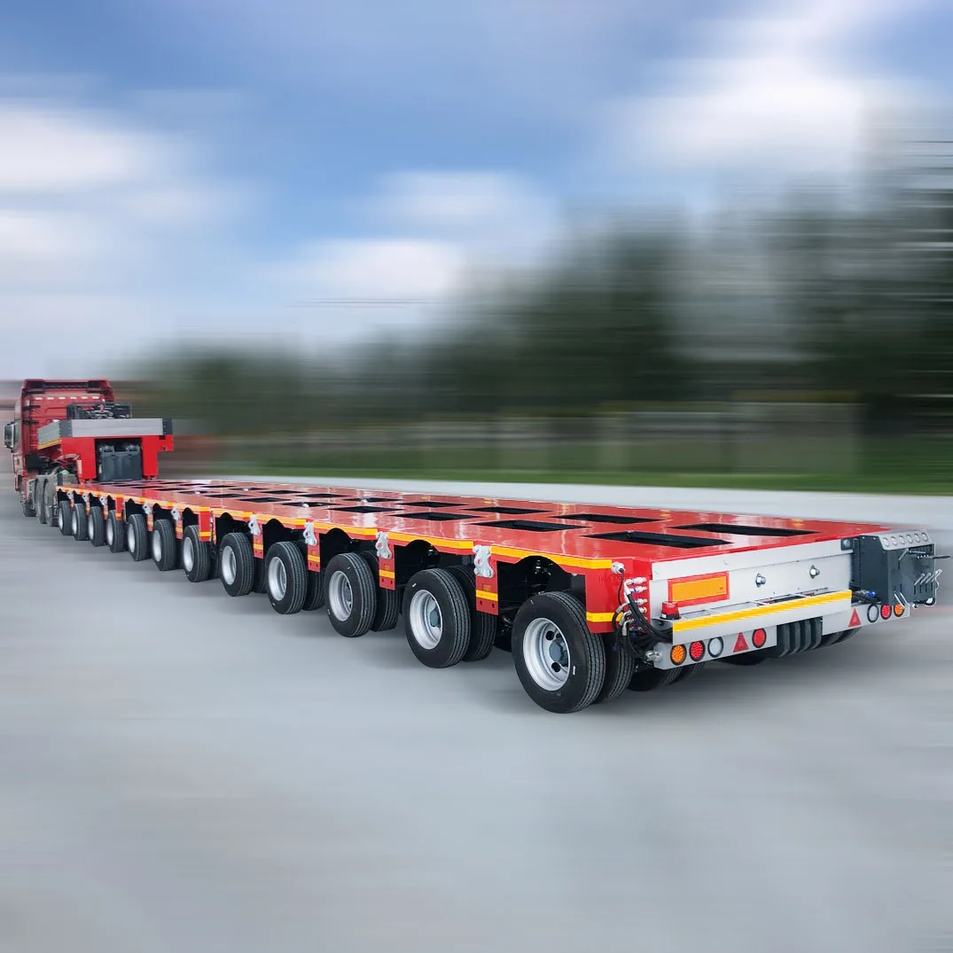 10 Axle 400 500 Tons  Cargo Truck  Utility Truck Trailer Gooseneck Hydraulic Modular Lowbed Flatbed Trailer