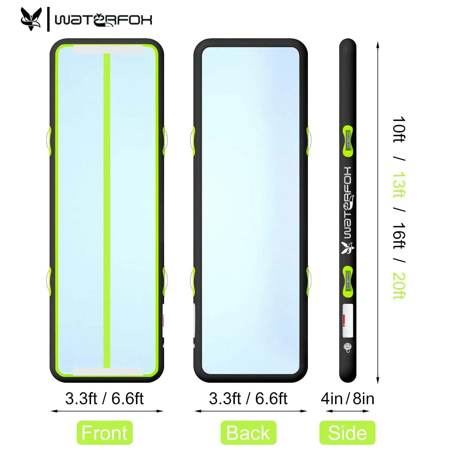 OEM ODM 10ft*3.3ft*4in Air Track Tumbling Mat for Gymnastics Inflatable Airtrack Floor Mats Carbon fiber Double Seal Side