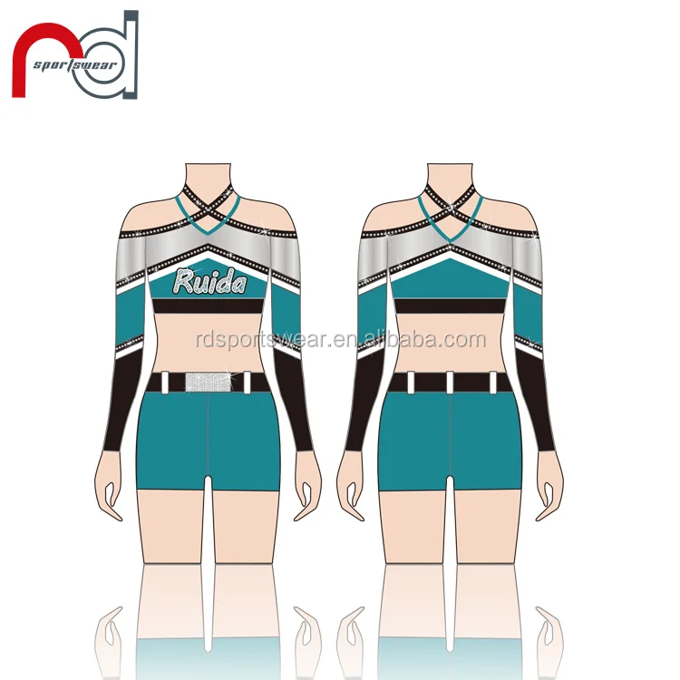 Professional Design Custom wholesale cheer Cheerleading Uniforms For Girls Spandex Sublimation AB crystal