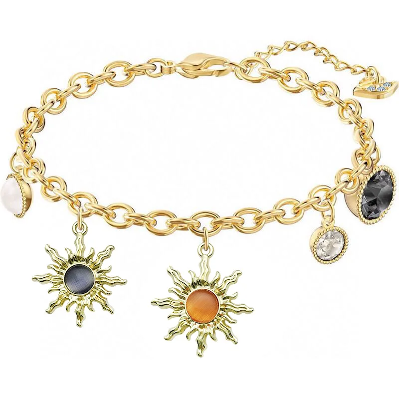 High Quality Wholesale Color-Retaining Sunflower Alloy Charms Dripping Oil Pendant DIY Bracelet