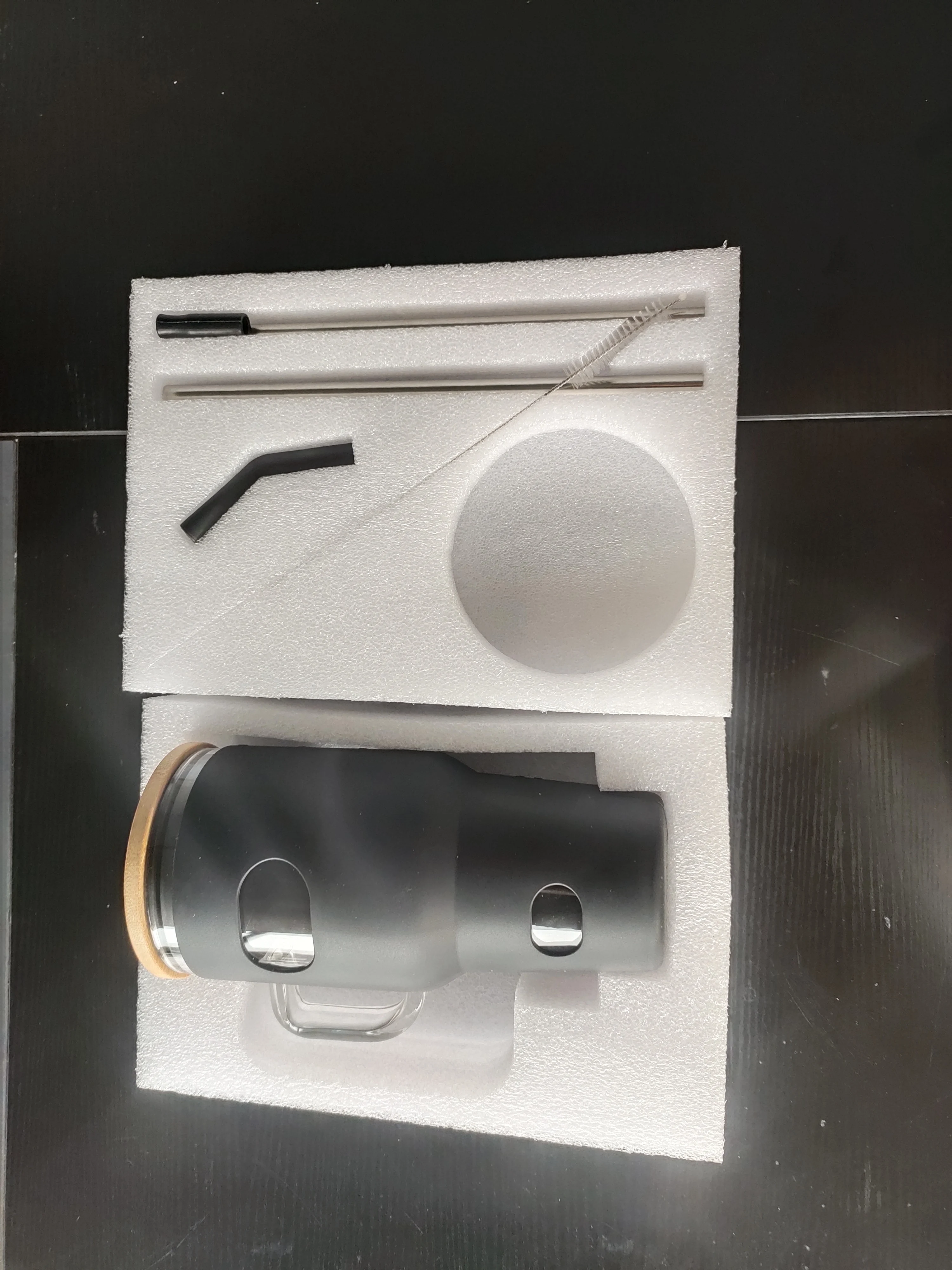 32oz 40oz 50oz glass jar water bottle with time marker  glass cola can travel tumbler with bamboo lid and straw mug