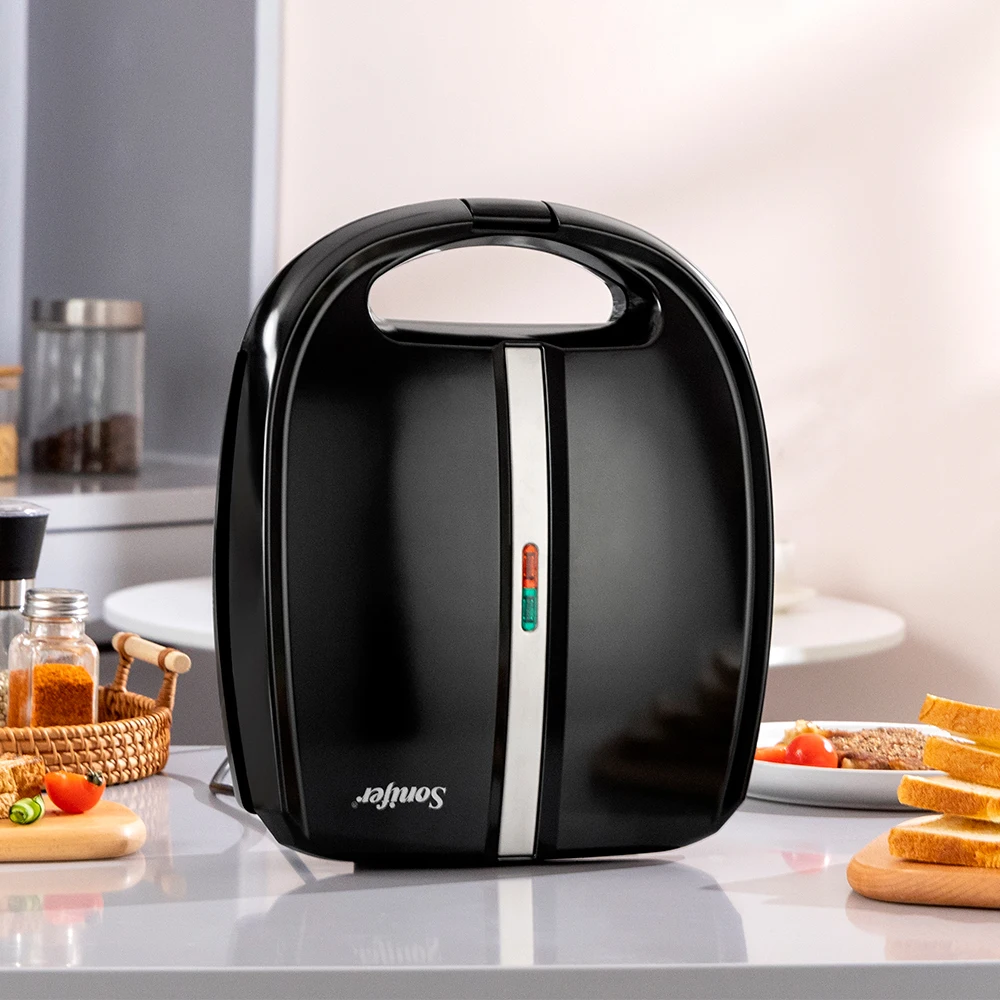 Sonifer SF-6165 new household 1400w big heating cooking plate electric grill single breakfast waffle sandwich maker