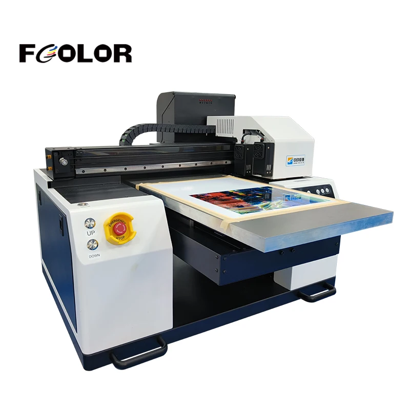 FCOLOR Inkjet UV Printers A2 A3 Size Two Heads Professional on Phone Case Pen Golf Glass Bottle Can Flat Bed UV for Print