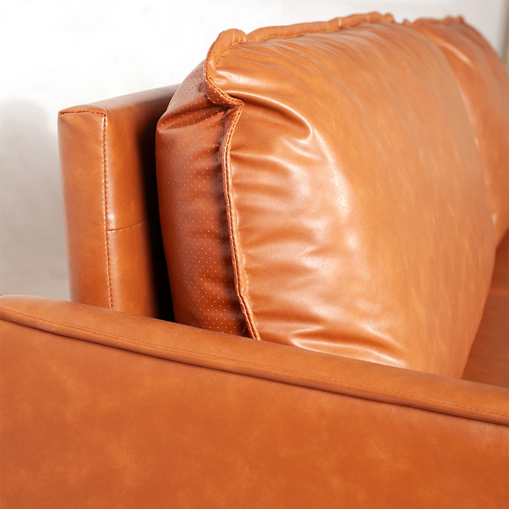 Sans High Loading Capacity Pu Leather Convertible Sectional Modular Sofa Couch For Living Room