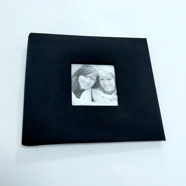 Stocked black fabric screw binding free to add inner pages 8X8 inch photo album
