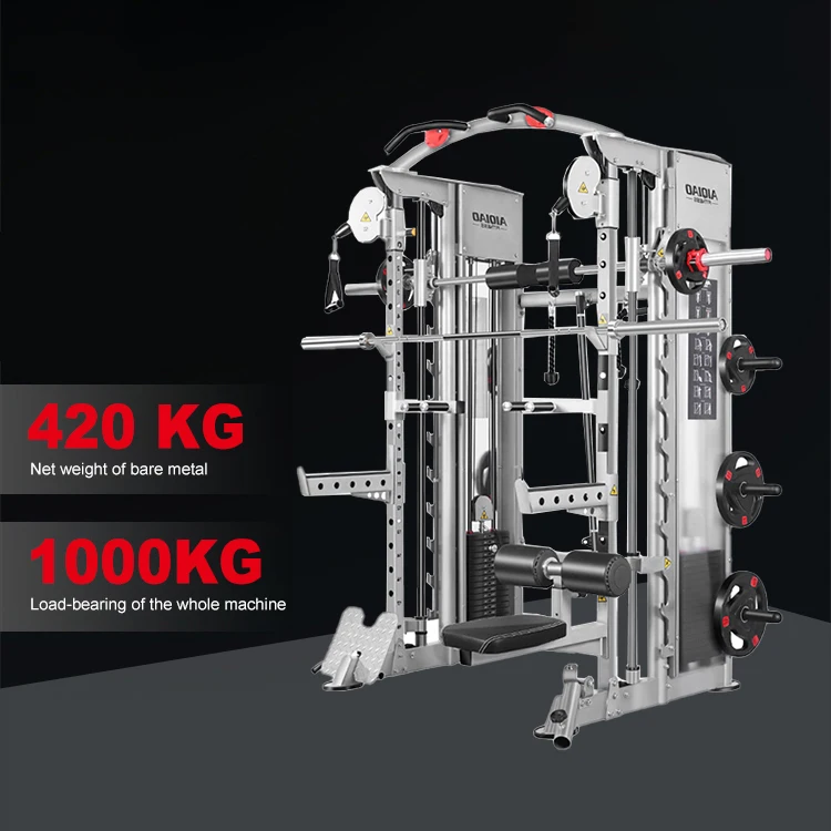 Commercial Gym Multi Functional Power Cage Rack Weight Function Station Cable Crossover Trainer All In One Smith Machine