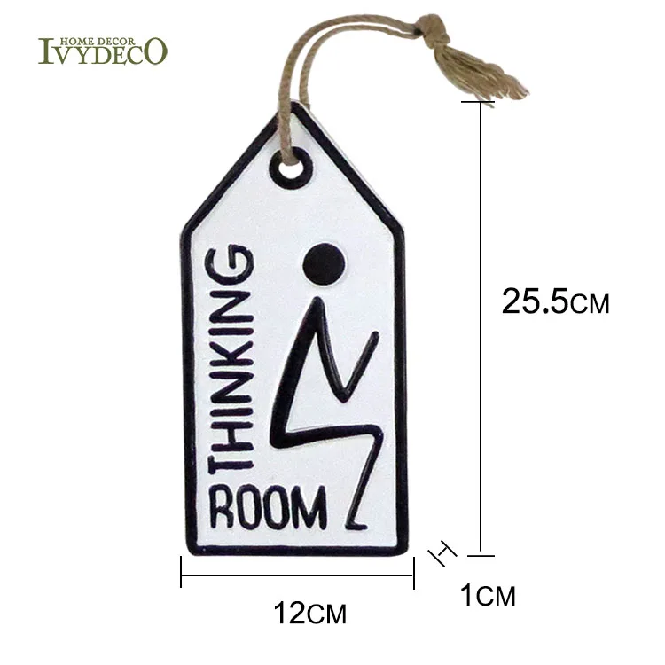 IVYDECO белая подвесная табличка для туалета металлическая