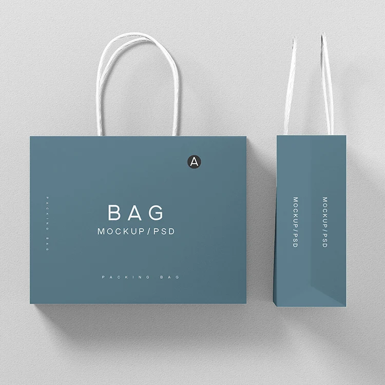 Custom Luxury Art Paper Recyclable Brown Herschel Kikuu Twist Handle Shopping Bag Packaging