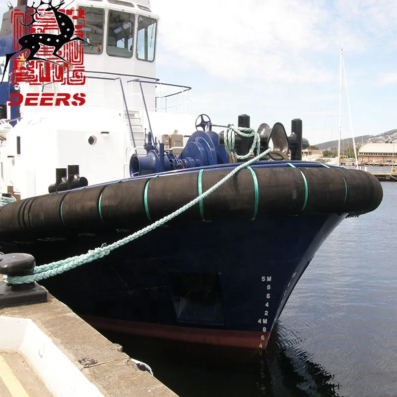 Deers marine hollow cylindrical rubber boat fenders for tug boat