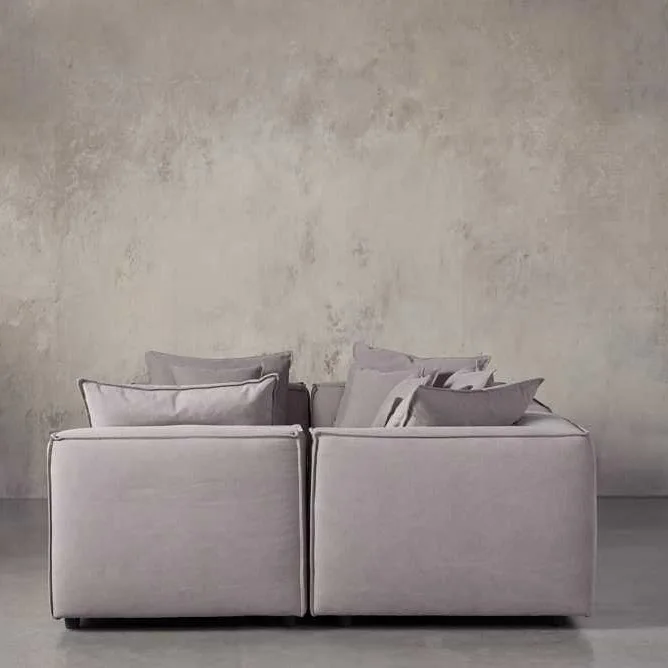 High quality modern grey thick modular six piece pit sectional set home furniture living room sofa