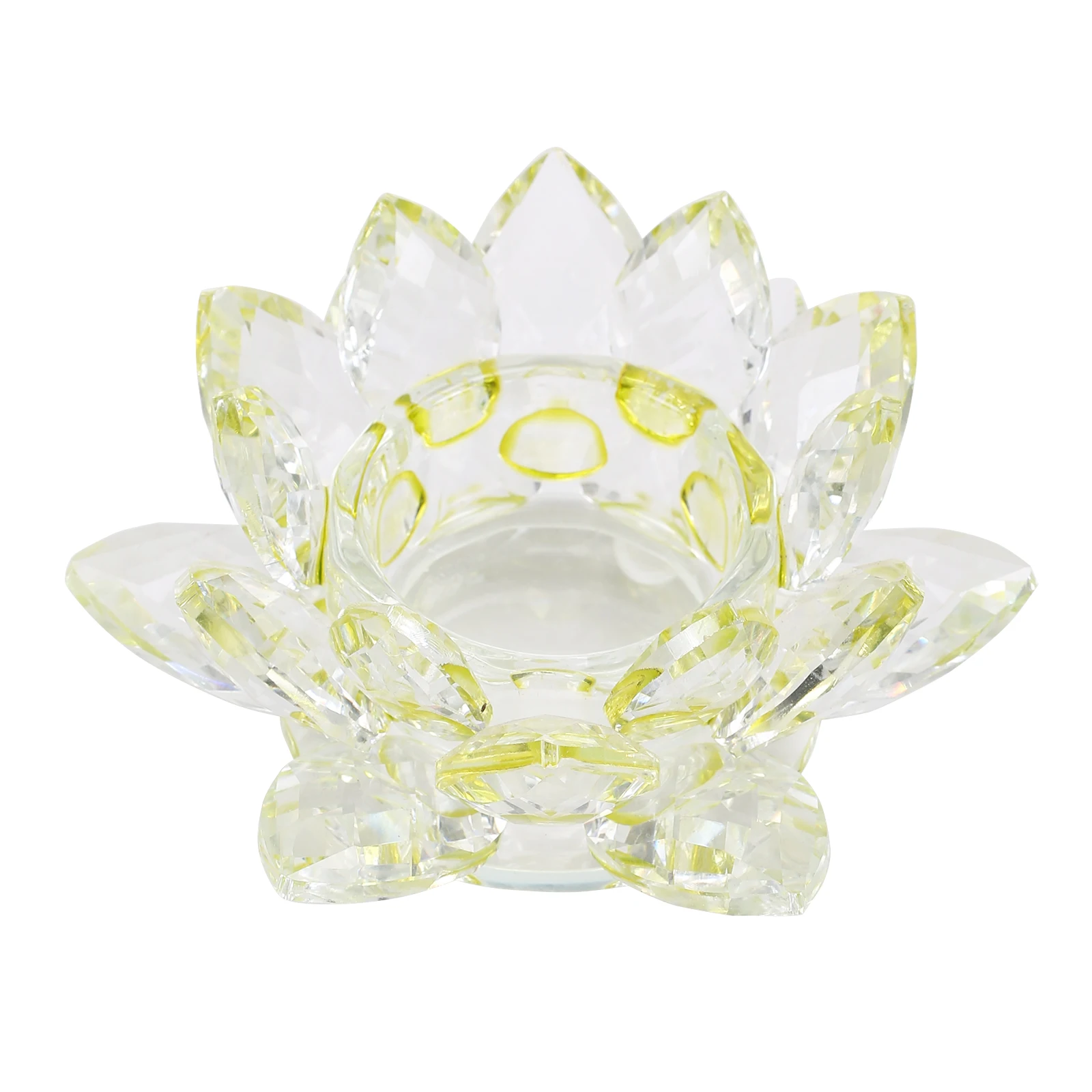 home  decoration Lotus clear  solid glass crystal candle holder