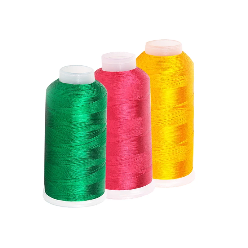 Factory Price 108D/2 4000yards per roll 100% Polyester Cap Machine Embroidery Silk Thread in Stock