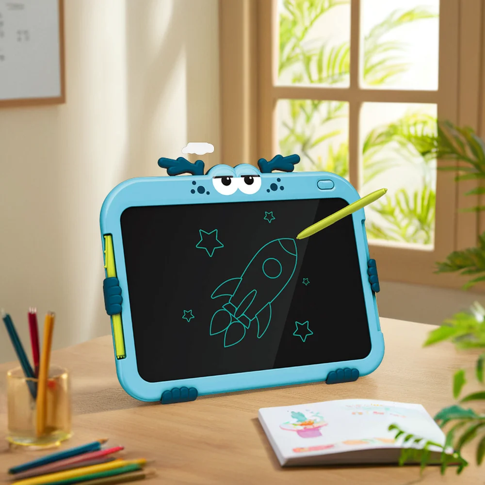 Kids Educational Toys Silicone Teether Art Craft 10.5 inch Puzzle LCD Drawing Board Writing Tablet LCD Writing Tablet
