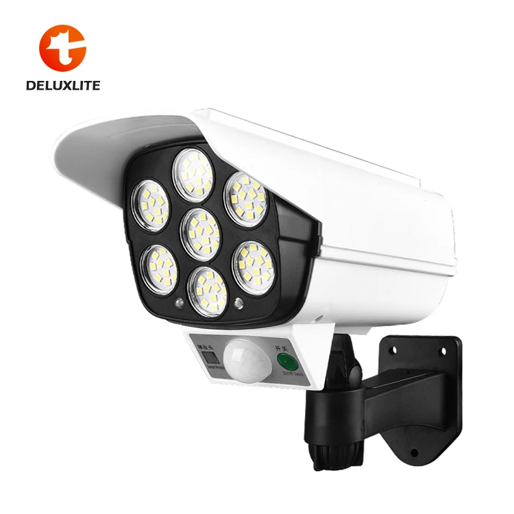 Remote Control Human Body Induction Motion Sensor Street Spotlight Simulation Monitoring Camera LED Solar Light