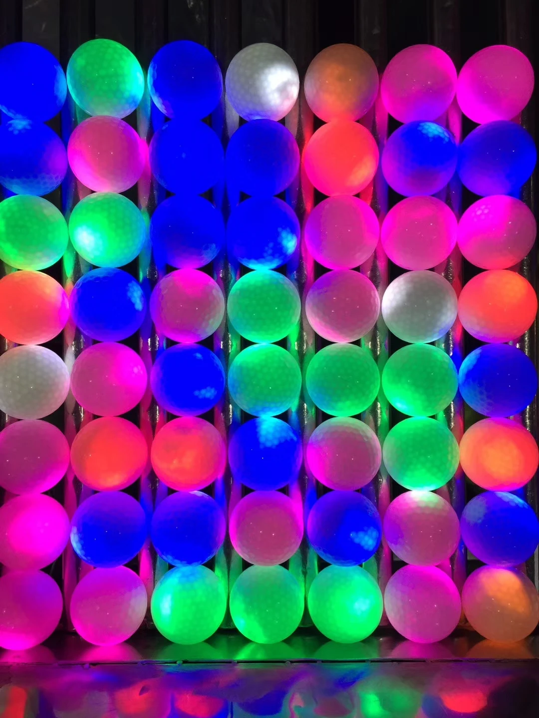 Custom logo Color Flashing Led golf balls Glow In The Dark Light Up Long Time Bright Golf Ball For Night Sports