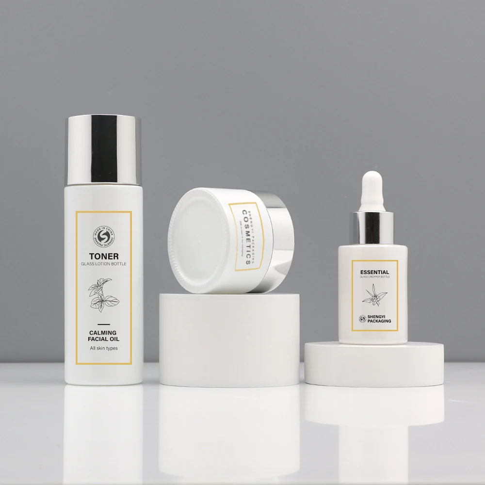 20ml 30ml 50ml 100ml essential oil serum flat shoulder frosted clear glass dropper bottle with pipette