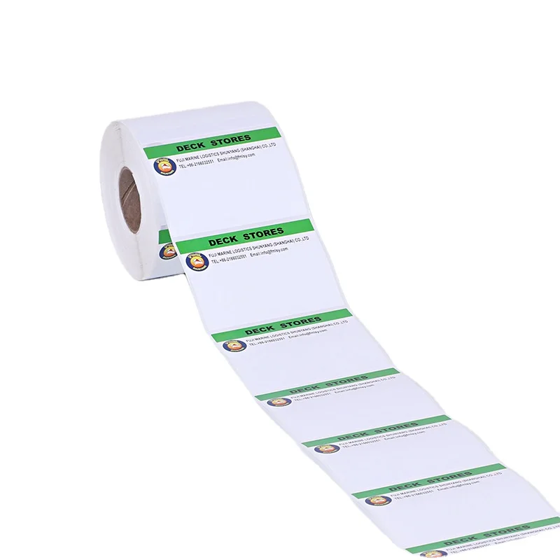 Custom logo kraft brown paper label in roll QR code with serial number sticker vinyl sheet labels