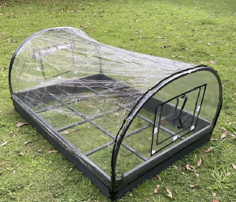 Jaalex Outdoor Wooden Waterproof Rectangular Garden Planter Bed Flexible Plastic Planting Box